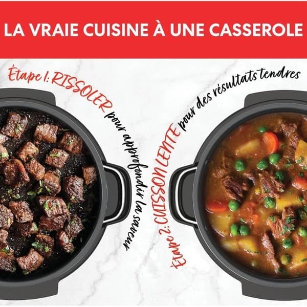 Programmerbar elektrisk slow cooker Instant - 7.1L - Langsom madlavning, varmholdelse, bruning