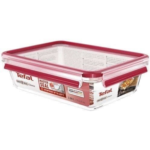Rektangulär förvaringslåda - TEFAL - Glas - Masterseal fresh - 2 L - Plastlock och silikonkarm