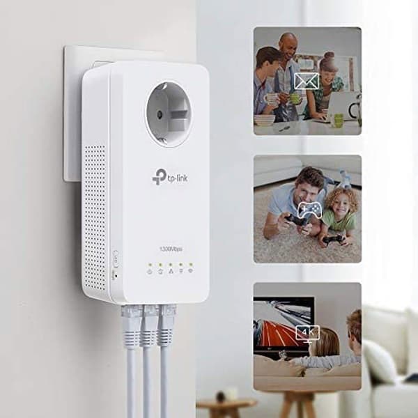 Adapter PLC - TP-Link - AV1200 - 1300 Mbit/s - Ethernet - Plug & Play