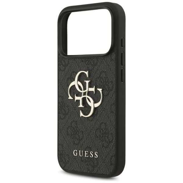 Coque Guess Hardcase 4G Classic Logo med perle-hank til iPhone 17 Pro - Sort