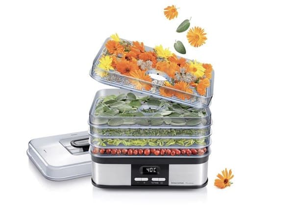 Mad dehydrator - TESCOMA - 909080 - 5 hylder - Variabel temperatur - Indbygget timer