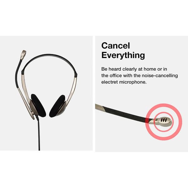Multimedia headset - Koss - CS100-USB - Sort - Kablet - Indbygget mikrofon