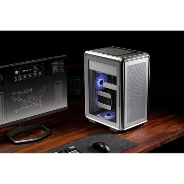 Spelchassi - COOLER MASTER - MF400M-SHNN-S00 - MasterFrame 400 Mesh Silver - Micro-ATX och Mini-ITX