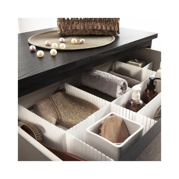 Skuffeseparator - COMPACTOR - Gratis - 6 plader i polystyren - 44xH10 cm - Hvid