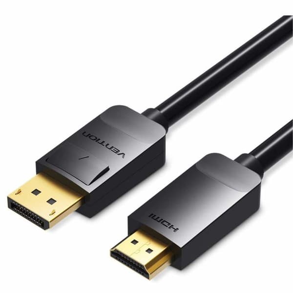 DisplayPort til HDMI-kabel - Vention - 2 m - Han til hun - Multifarvet - Computer - TV - Tablet