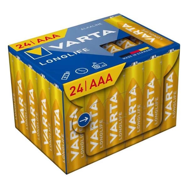 Alkaline AAA Longlife Erstatningsbatterier 24 Stykker Varta