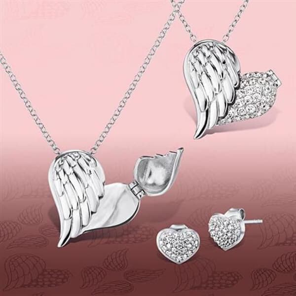 Collier - ENGELSRUFER - Medallion Du Cœur - Silver - Zirconer - Vinge
