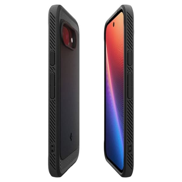 Coque - Spigen - Rugged Armor MagSafe - Mat Sort - Langvarig Beskyttelse - Kompatibel med Google Pixel 9a