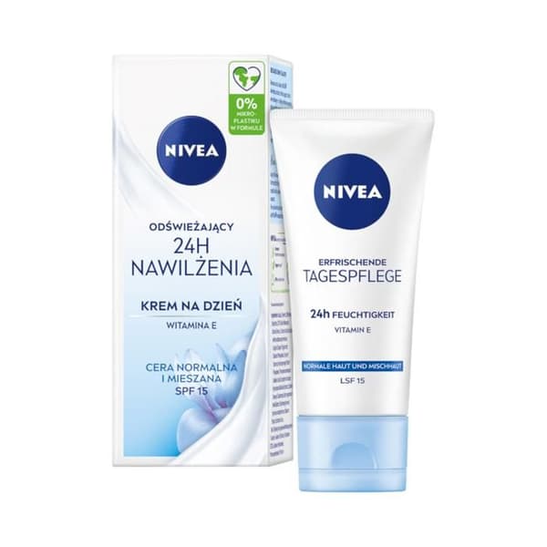 NIVEA 24H HYDRERING Frisk dagcreme SPF 15 50 ml