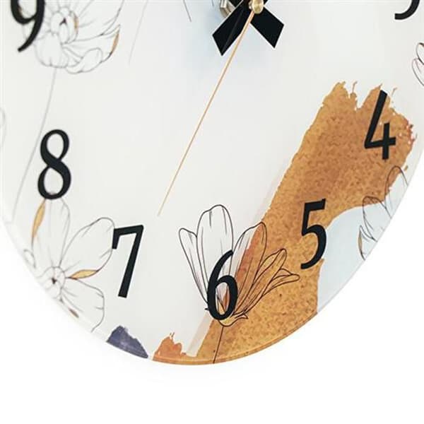 Väggklocka - MPM KVALITET - E09.4377 - Glas - 30 cm - Blommönster