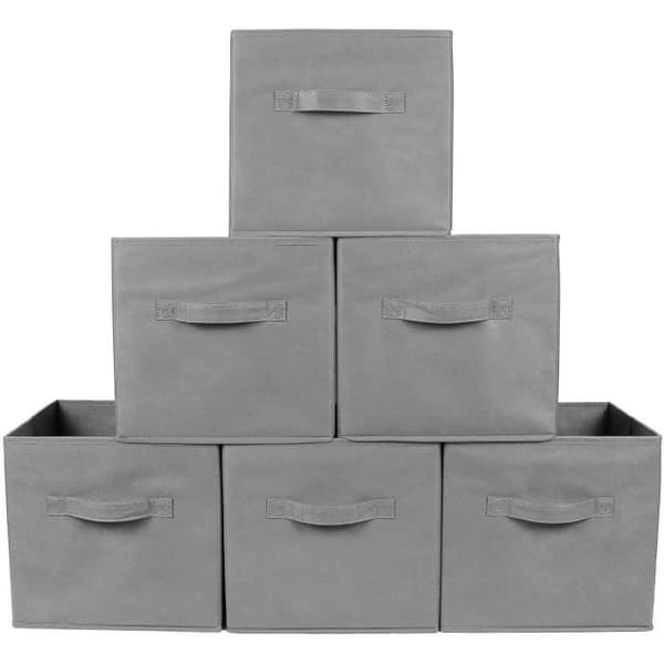 Fällbar förvaringslåda i grå antracit – 31 x 31 cm (6-pack)
