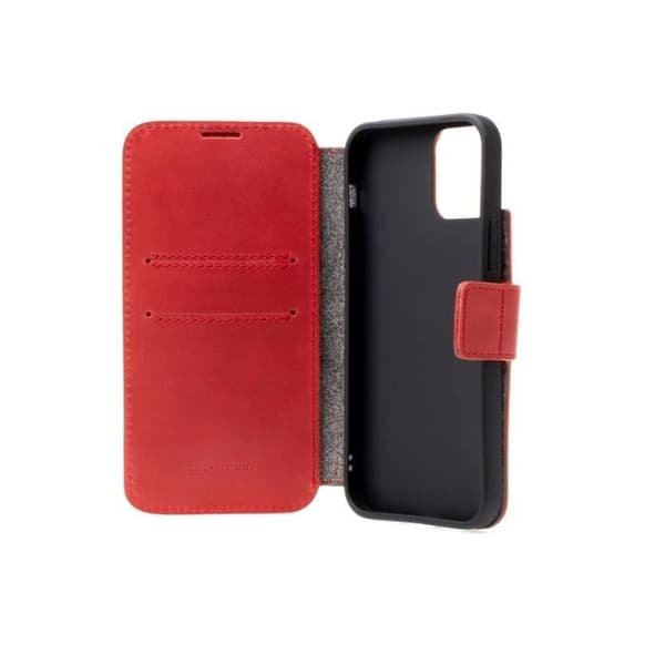 Fodral - FIXED - ProFit - iPhone 13 - Läder - Röd - Typ bok