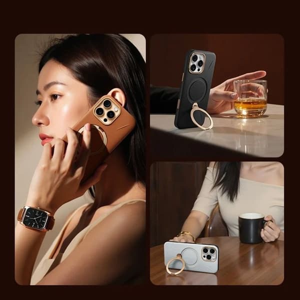 Torras QPRO Læder Serie Cover til iPhone 17 Pro Max - Sort
