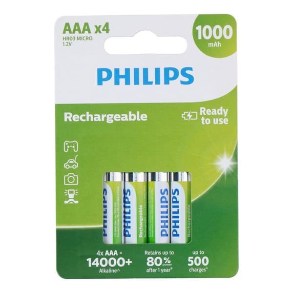 Philips R03B4RTU10 batteri 4 x typ AAA NiMH 1000 mAh