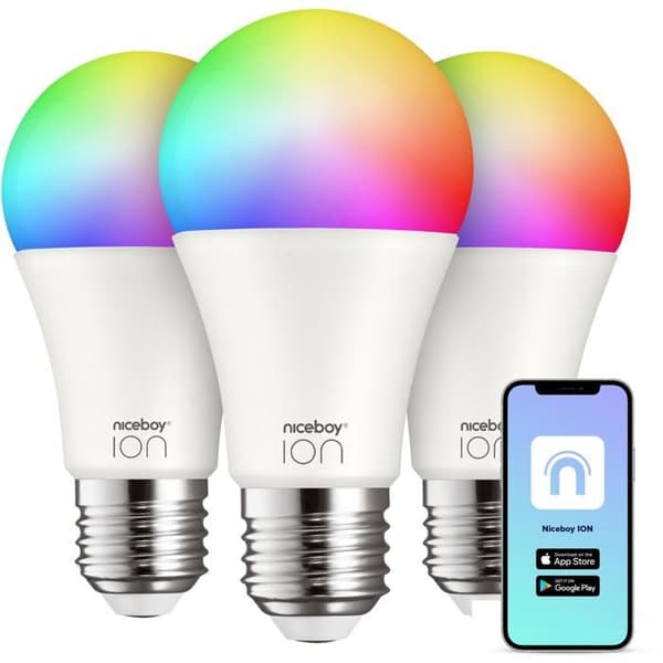 Niceboy SmartBulb RGB E27, 12 W, set 3 st.