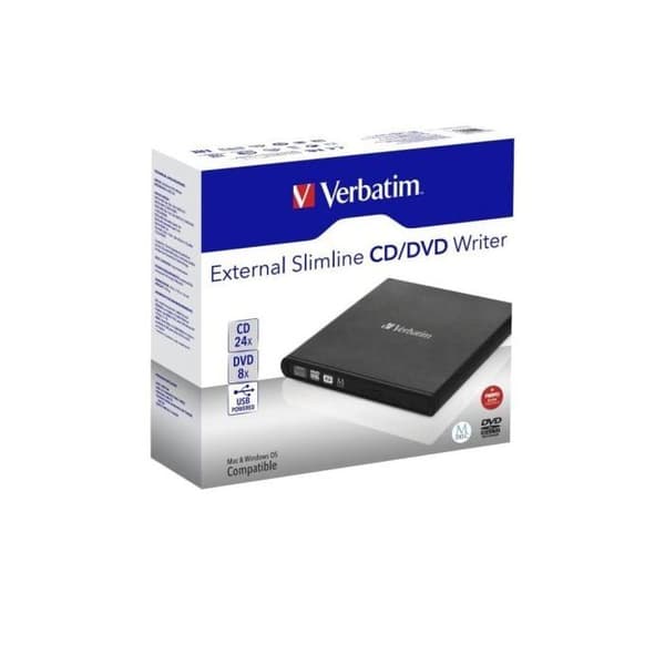 Diskläsare - VERBATIM - Slimline - DVD±RW - USB 2.0 - Extern
