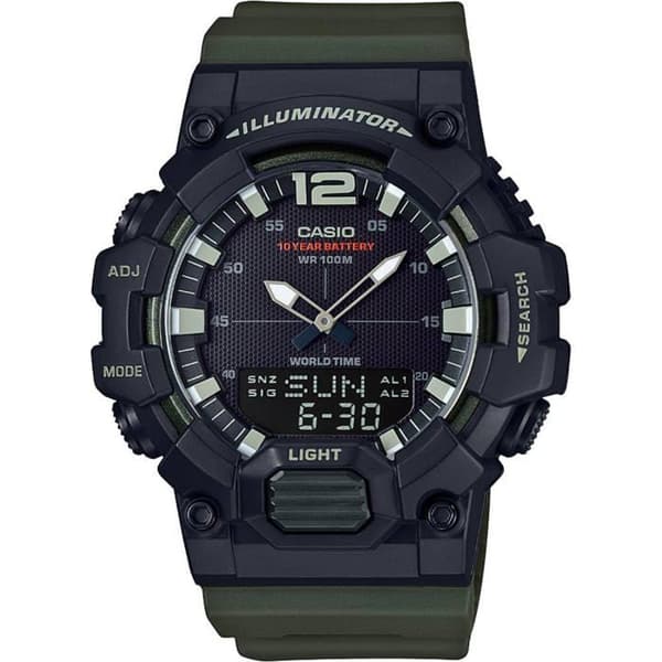 Ur - CASIO - HDC-700-3A - Kvarts - Dobbelt display - Sort grøn resin