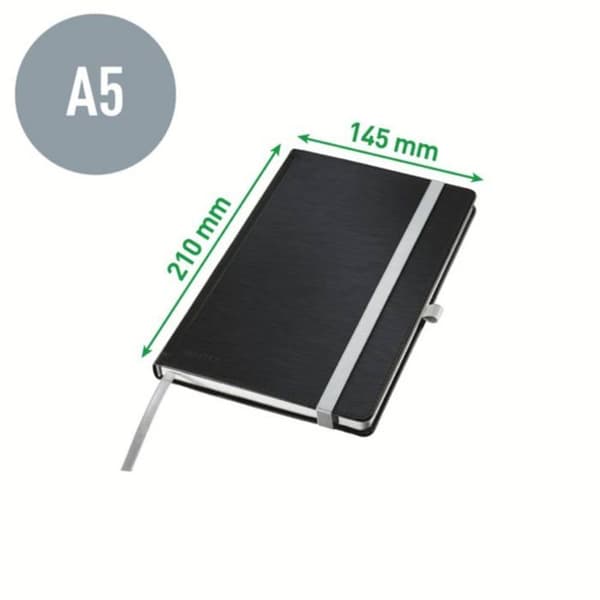 Leitz 44521094 Hvid sort satinblok Noter: 80 ark DIN A5