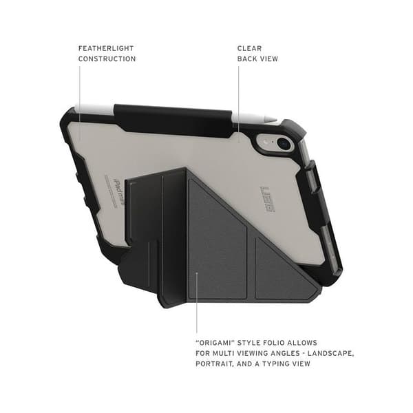 Étui til iPad mini 6/7 - UAG - Folio Antichoc - Sort - Let beskyttelse - Standfunktion