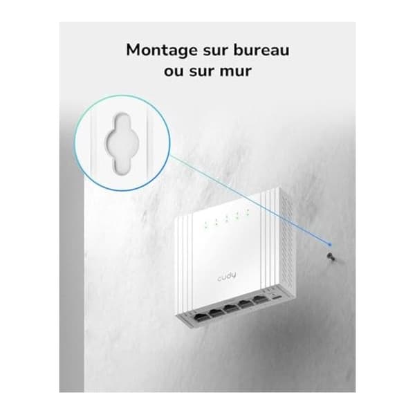 Switch Ethernet 5 porte 2, 5G administreret USB-C - Webkontrol, VLAN, QoS, Loopforebyggelse, Cat5e, Stille, NAS, Gaming, Kontor, Desktop