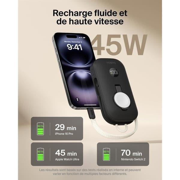 BoostCharge Pro - Powerbank - 10000 mAh - 45 Watt - sort