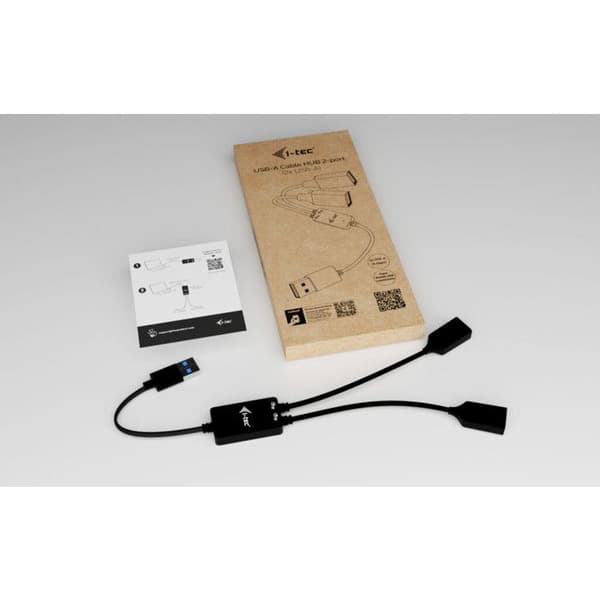 I-TEC Hub USB 2 Porte USB-A 5 Gbps Sort Kompakt med USB 3.2 Gen 1 Kabel