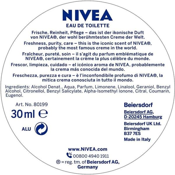 NIVEA Eau de Toilette - NIVEA parfumecreme - 30ml