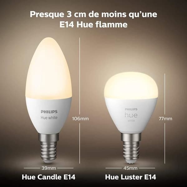 Pære - PHILIPS - Hue Hvid - E14 - 5.5W - Bluetooth - Variabel lys