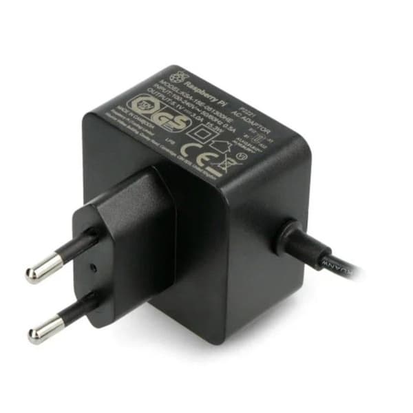 Ekstern strømadapter - Raspberry Pi - 4 Model B - 3 A - Sort