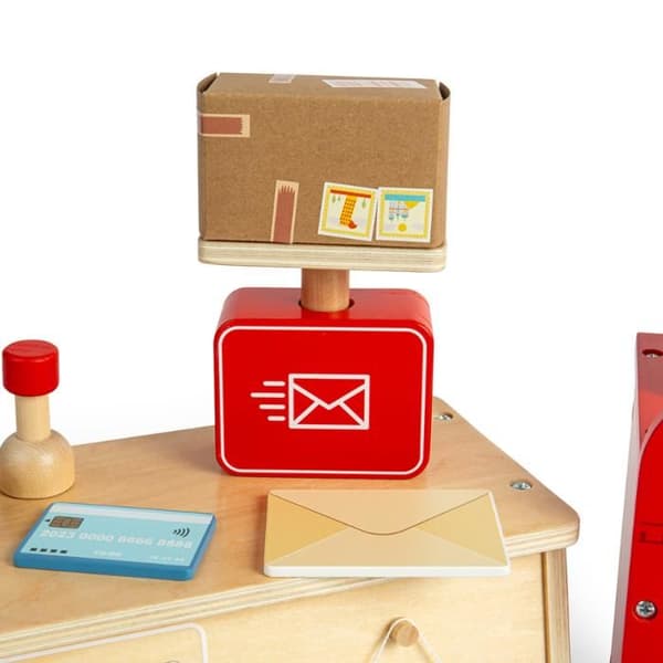BigJigs postkontorlekset i trä - rollspel för barn