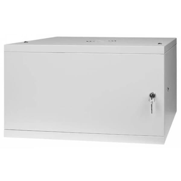 Rackskab 19" 6U, 450MM Fuld dør, Grå