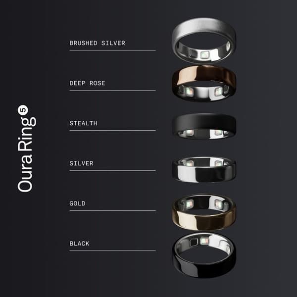 Oura Ring 5 - Sort - Størrelse 10