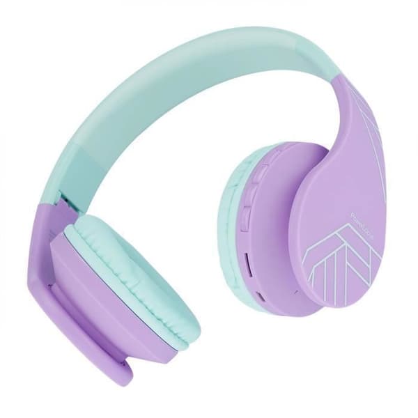 Barnhörlurar - POWERLOCUS - P1Kids - Bluetooth - Teal-Violet - Fällbar