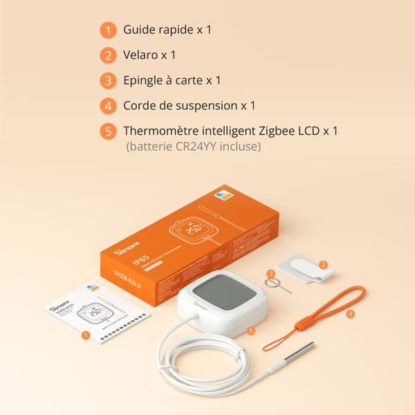 SONOFF SNZB-02LD IP65 Zigbee Intelligent Termometer LCD (Sonde Version)