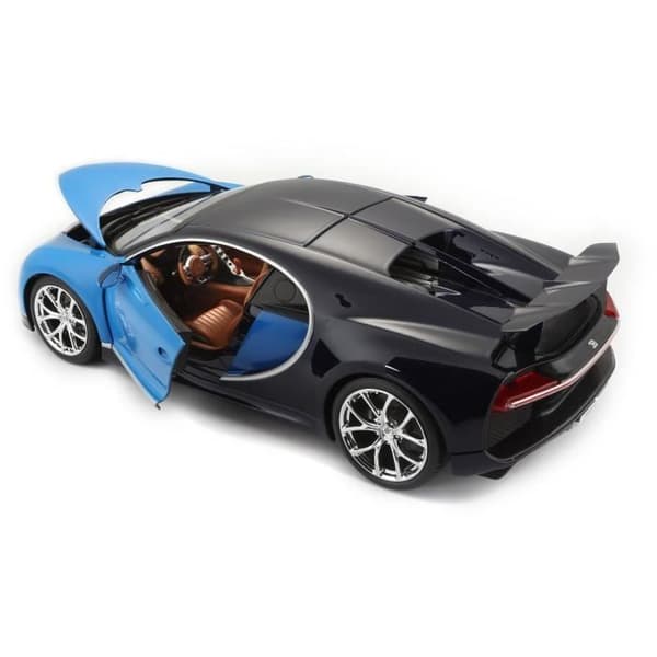 Blå Bugatti Chiron metallsamlarbil i 1/18:e skala - BBURAGO