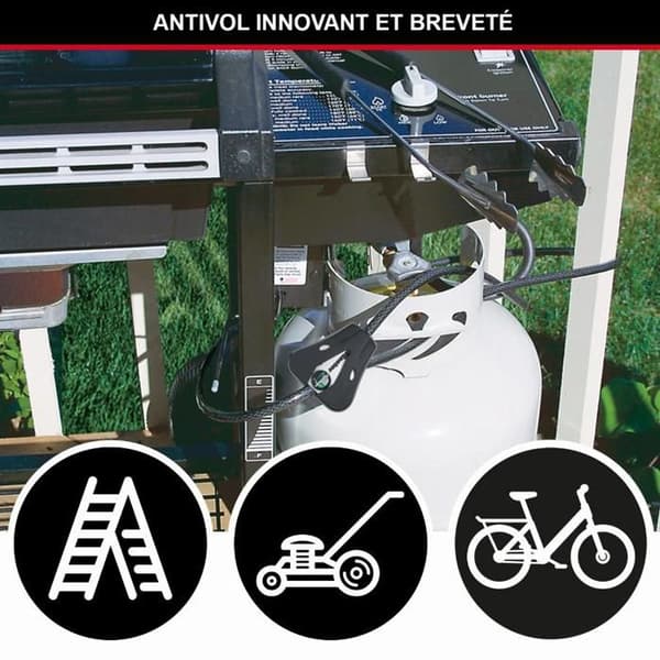 MASTER LOCK justerbart tyverisikringskabel - 1,80m x Ø 8mm - Overlegen modstand mod plukning