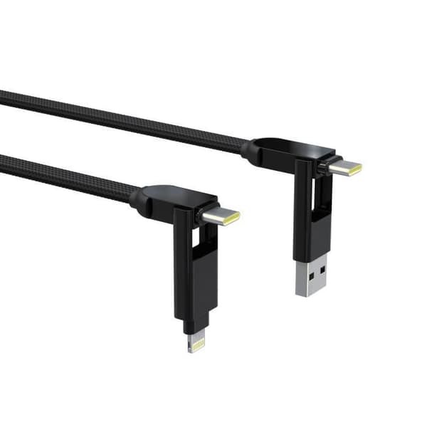 Ladeledning - ROLLING SQUARE - inCharge XL - 2M - USB, USB-C, Lightning, Micro-USB