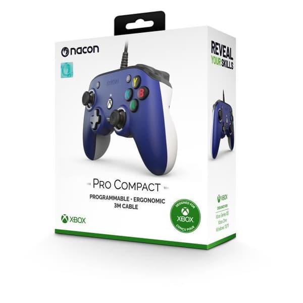 Manette Gamepad - Nacon - Pro Compact - Blå - USB - Tilpasningsdygtig