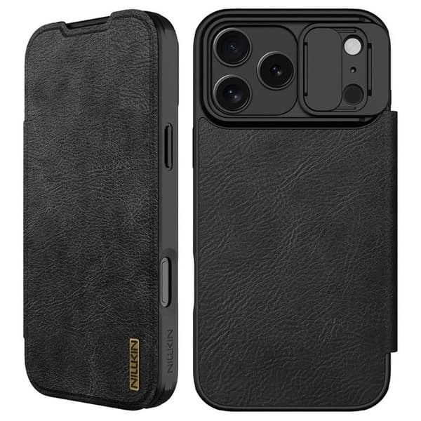 iPhone 17 Pro Cover - Læder/PU, Sort, Med Kortholder Sort