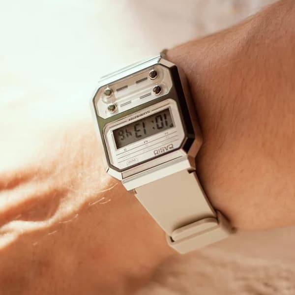 Casio Ur - Unisex - A100WEF-8AEF - Beige - Plast - Kvarts - Digital