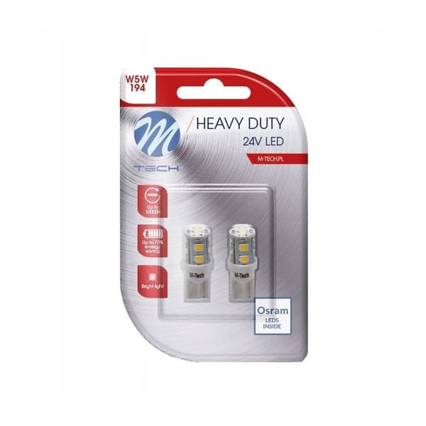 LED-lampa W5W Osram 24V T10 vit diod M-Tech
