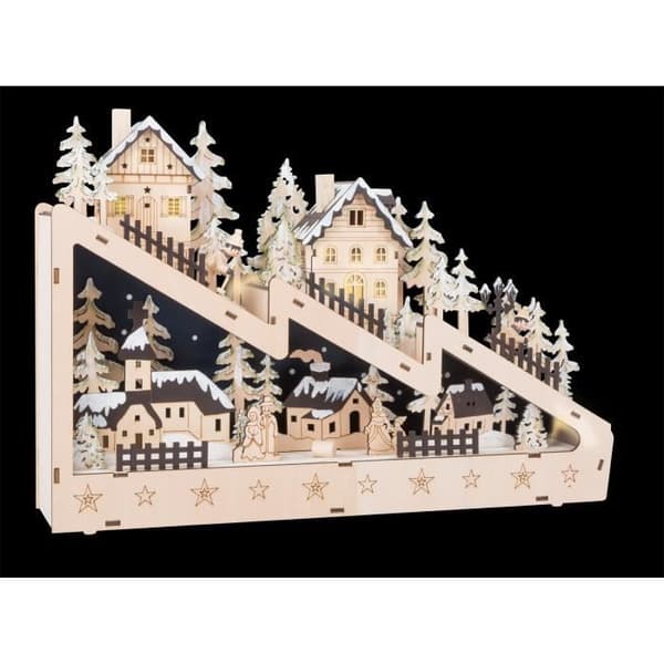 Julekalender - ALPEXE - Pyramide - Detaljerede finish - Skøn dekoration - Træ