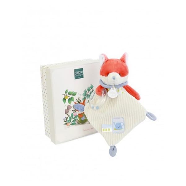 Doudou flad rangle kugler - Ræv Romarin - 21 cm