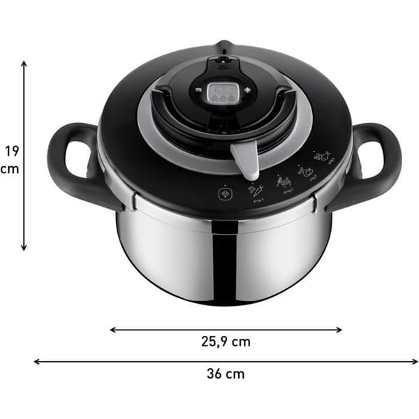 Trykkoger - TEFAL - Clipso CHEF - 4,5 l - Rustfrit stål - 4 madlavningsprogrammer