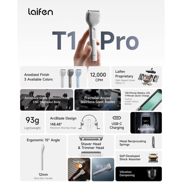 Elkedel - LAIFEN - T1 Pro - 1 blad - Lineær motor - Præcision