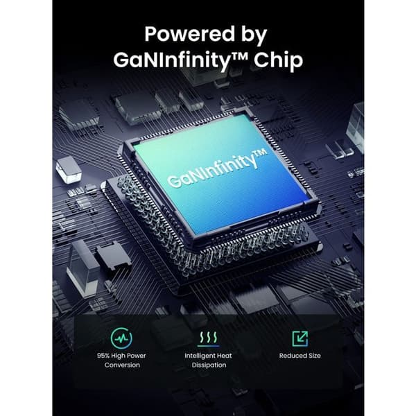 Nettadapter - UGREEN - GaN 2 USB-C-portar - 45W - Grå