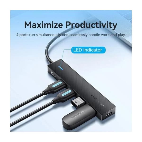 USB Hub Type-C 3.2 Vention CKCBB- 4xUSB- 1xUSB Type-C PD
