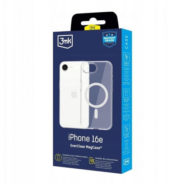 Cover - 3MK - EverClear MagCase - Blød - Hvid - Kompatibel med iPhone 16e