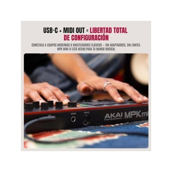 Akai MPK Mini IV MIDI-controller 25 Taster USB-C RGB Pads 8 Tildelbare Knobs