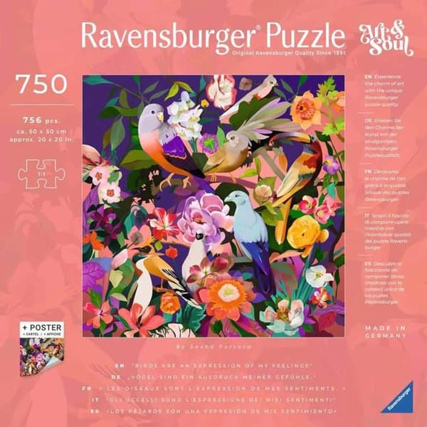 Puzzle 750 brikker: Kunst & Sjæl: Fugleobservation